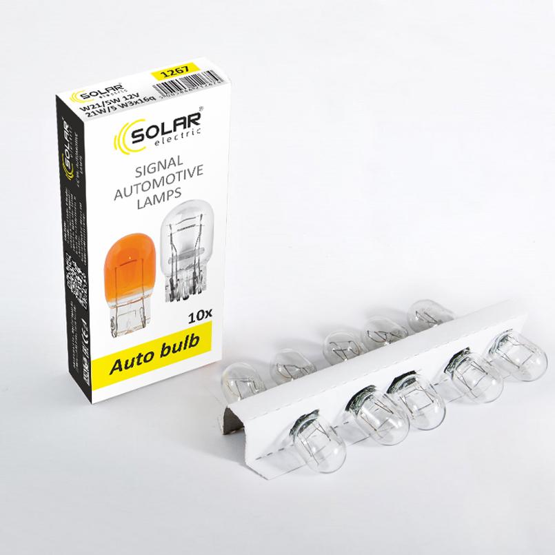 Лампа галогенная Solar W21/5W 12V W3x16q (1267)