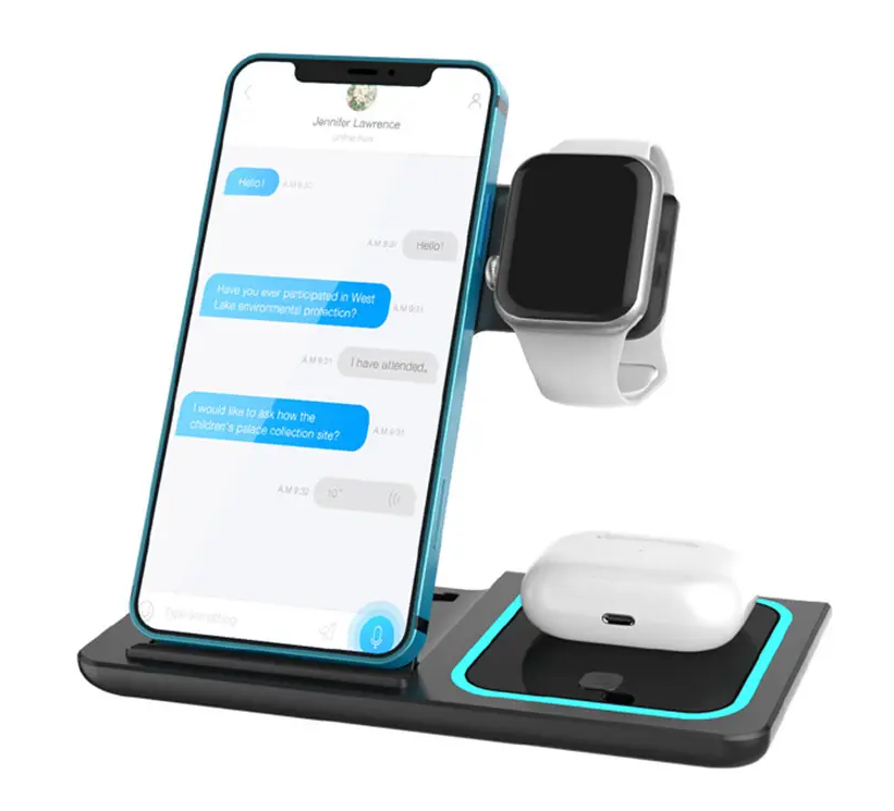 Станция беспроводной зарядки складная Xo WD05 3в1 15W XO for iPhone/iWatch/Airpods (22101)