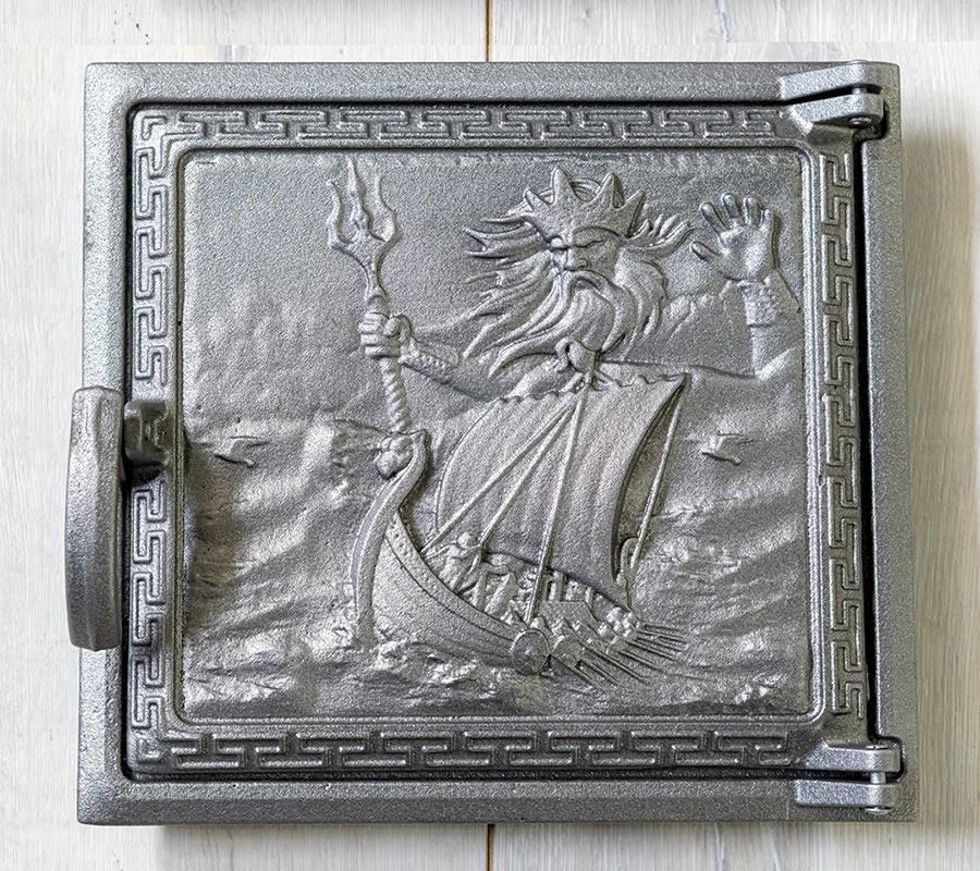 Дверца каминная KHLP Т2 Нептун чугун СЧ 20 с узором 270х290 мм