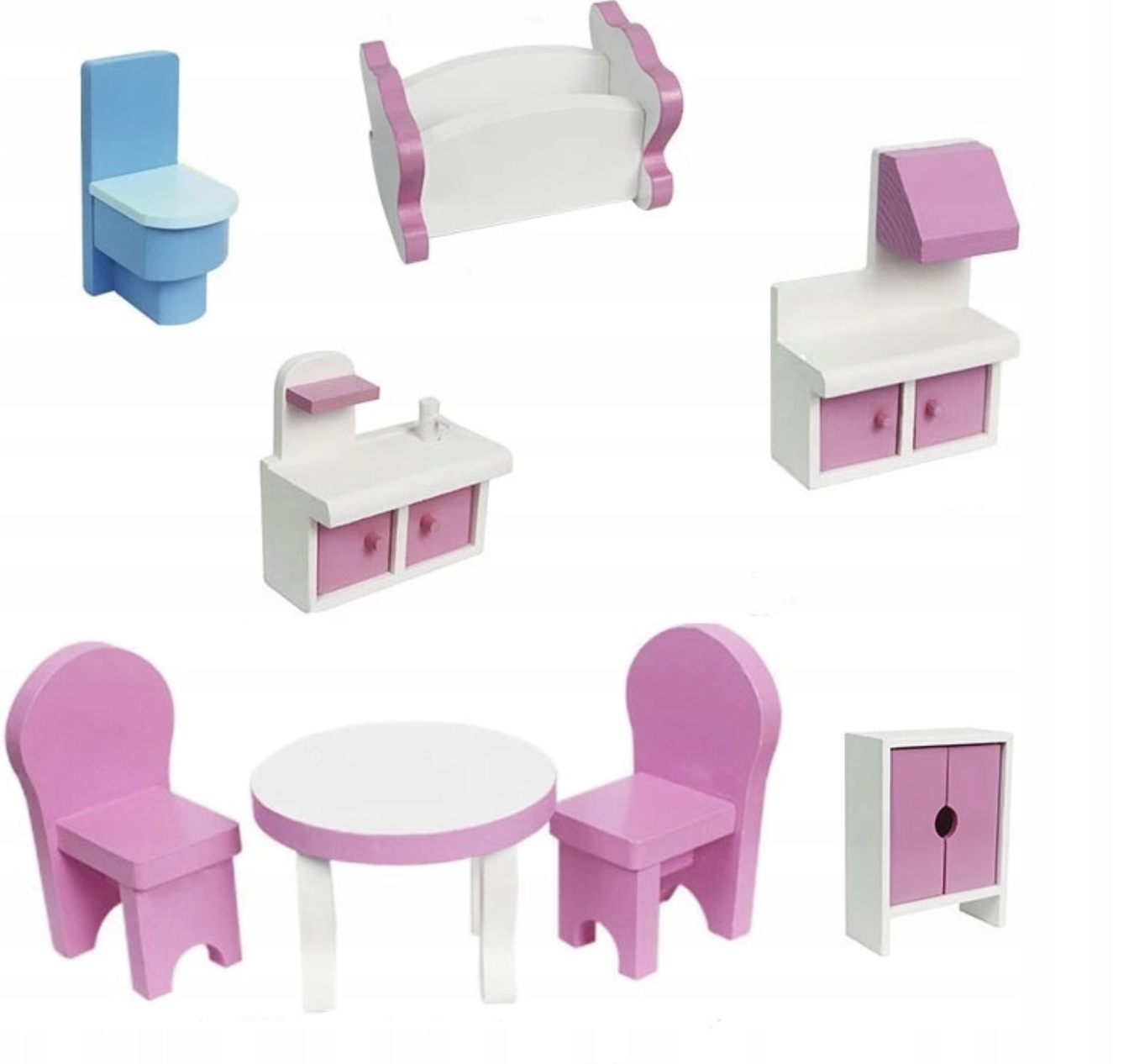 Кукольный домик деревянный PinkPalace с мебелью и террасой (2796175897) - фото 5 Кукольный домик деревянный PinkPalace с мебелью и террасой (2796175897) - фото 5