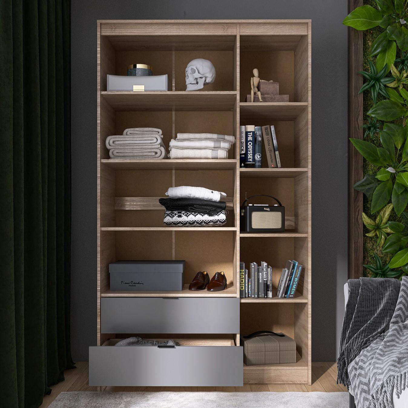 Шкаф Everest Сити 1200 1202х500х2046 мм Сонома/Графит (11432) - фото 5