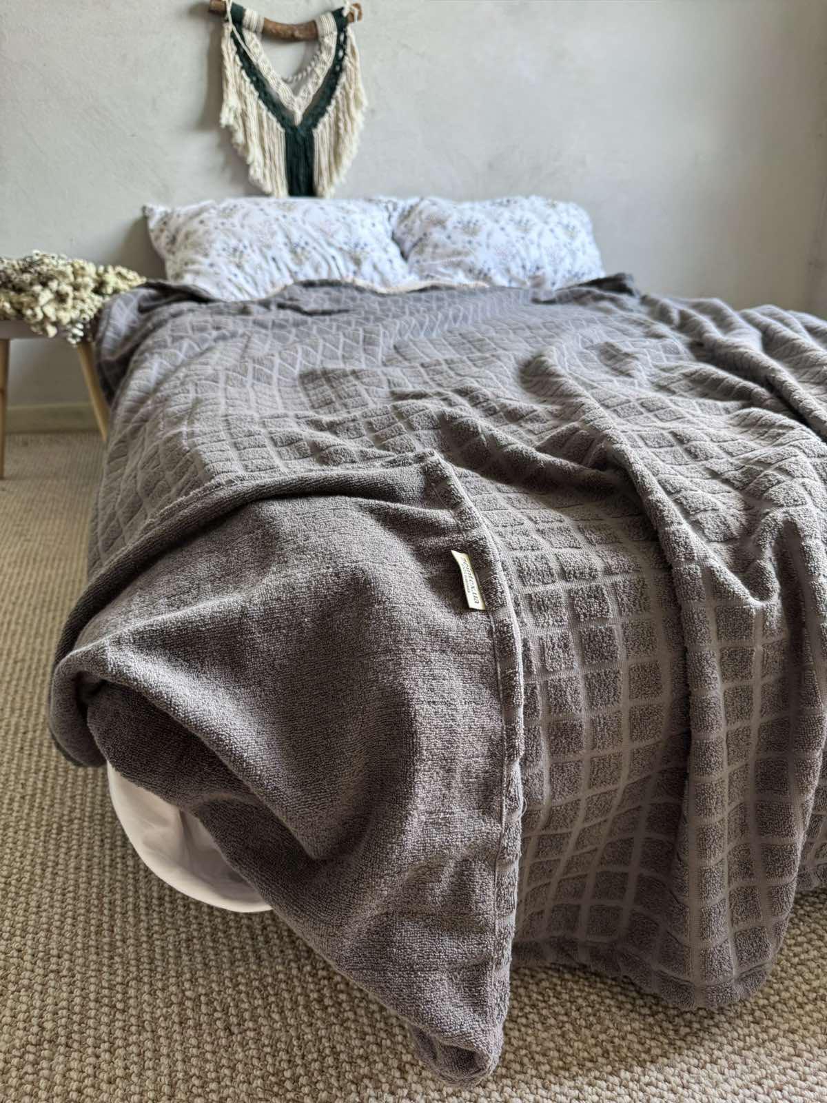 Простыня-покрывало PALERMO махровое 120х200 см Серый (19569154) - фото 2 Простыня-покрывало PALERMO махровое 120х200 см Серый (19569154) - фото 2