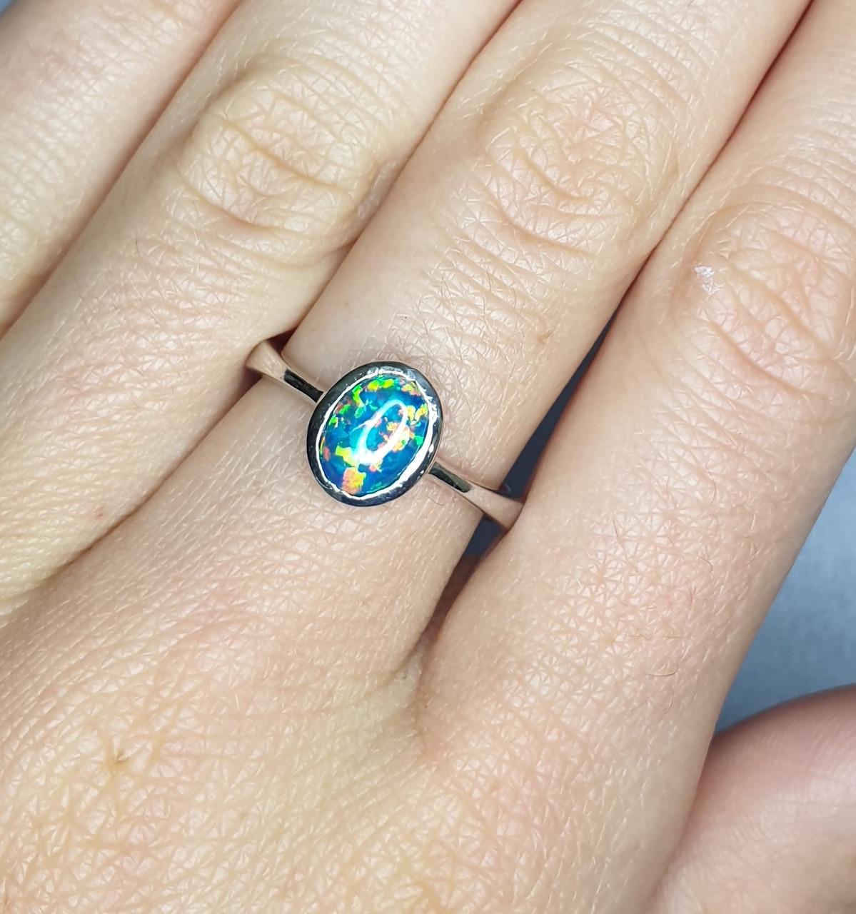 Кольцо серебряное с опалом р. 17,5 2,68 г (1416711505)