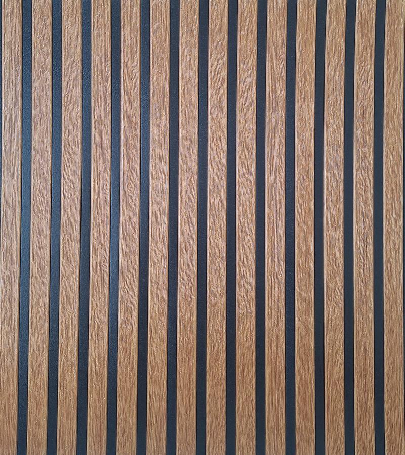 3D-панель декоративная самоклеящаяся имитация рейки ПВХ 680х680х4 мм Коричнево-черный (P4)