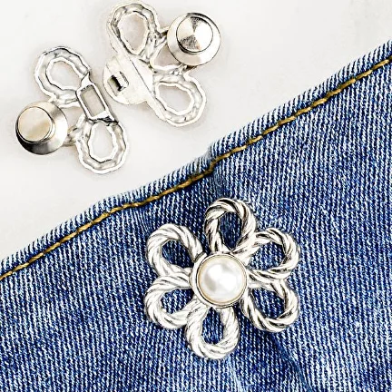 Застежка для пояса декоративная 4 шт. Серебреный (J00023-2)