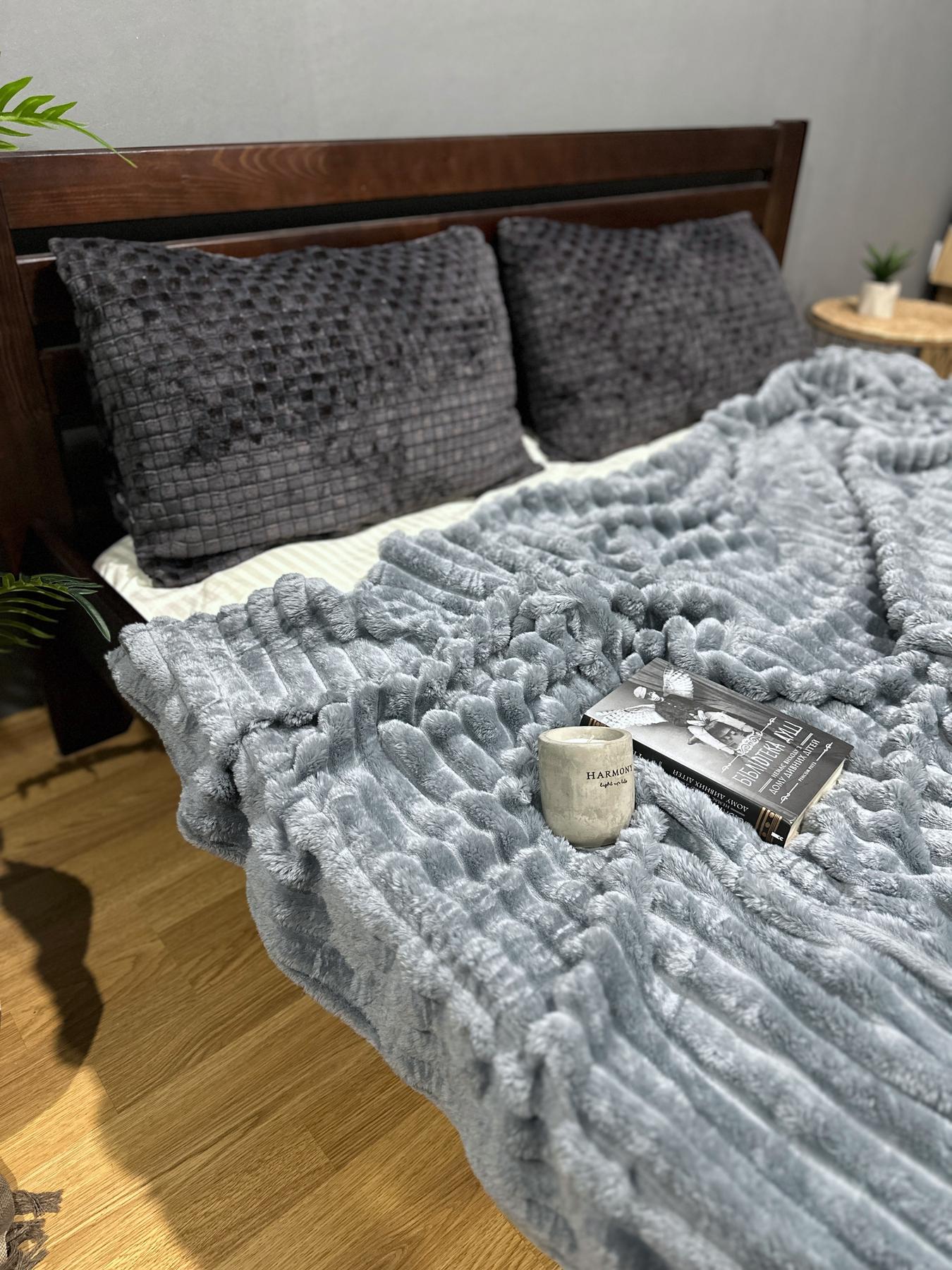 Покривало Королівський шарпей євро 200х220 см Сірий - фото 5 Покривало Королівський шарпей євро 200х220 см Сірий - фото 5