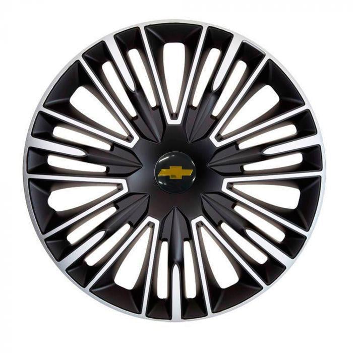 Колпаки для колес 4 Racing Jerez R14 с логотипом Chevrolet 4 шт. Silver/Black