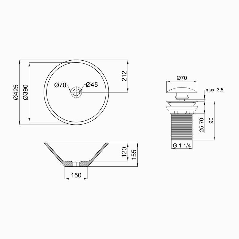 Раковина подвесная моноблок Qtap Amazon QT0211K70W White - фото 4