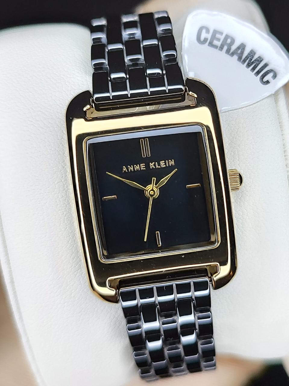 Наручные часы женские Anne Klein AK/5022GPBK с черным циферблатом и керамическим браслетом