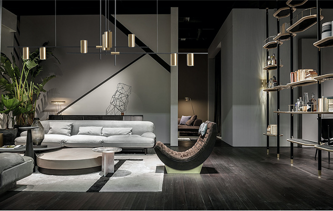 Люстры подвесные на тросах Tubus LINEAR PENDANT 053001/9 bk/gd