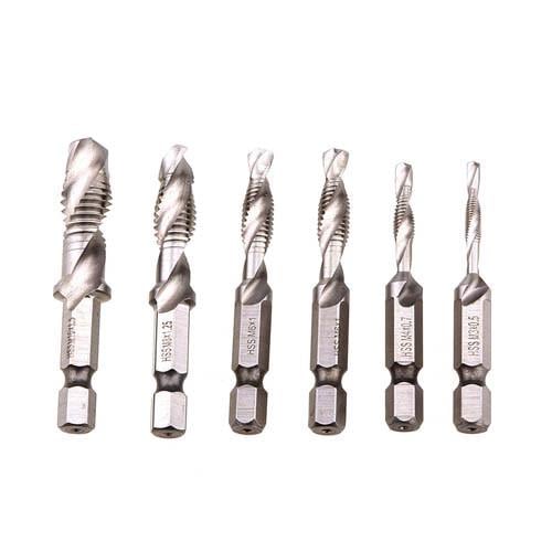 Сверла метчиков для нарезки резьбы M3-M10 6-гранные HSS 6 шт. (313468)