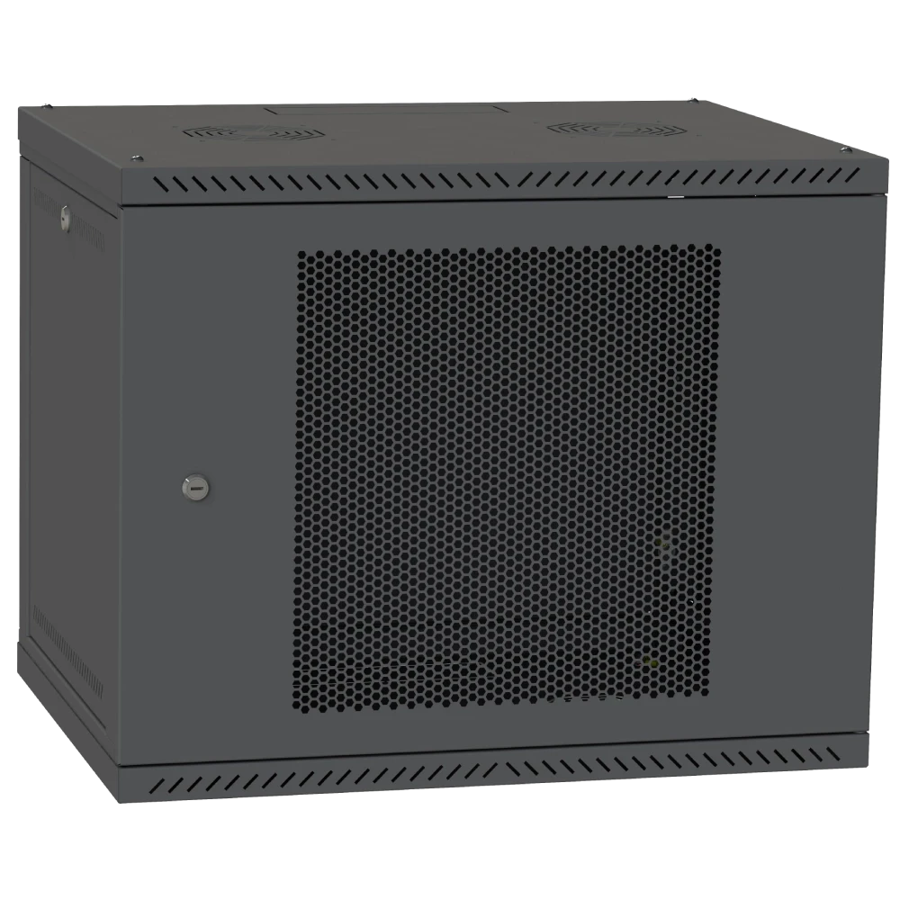 Шафа телекомунікаційна двері перф IPCOM 9U 600x450 мм Чорний (2913272778)