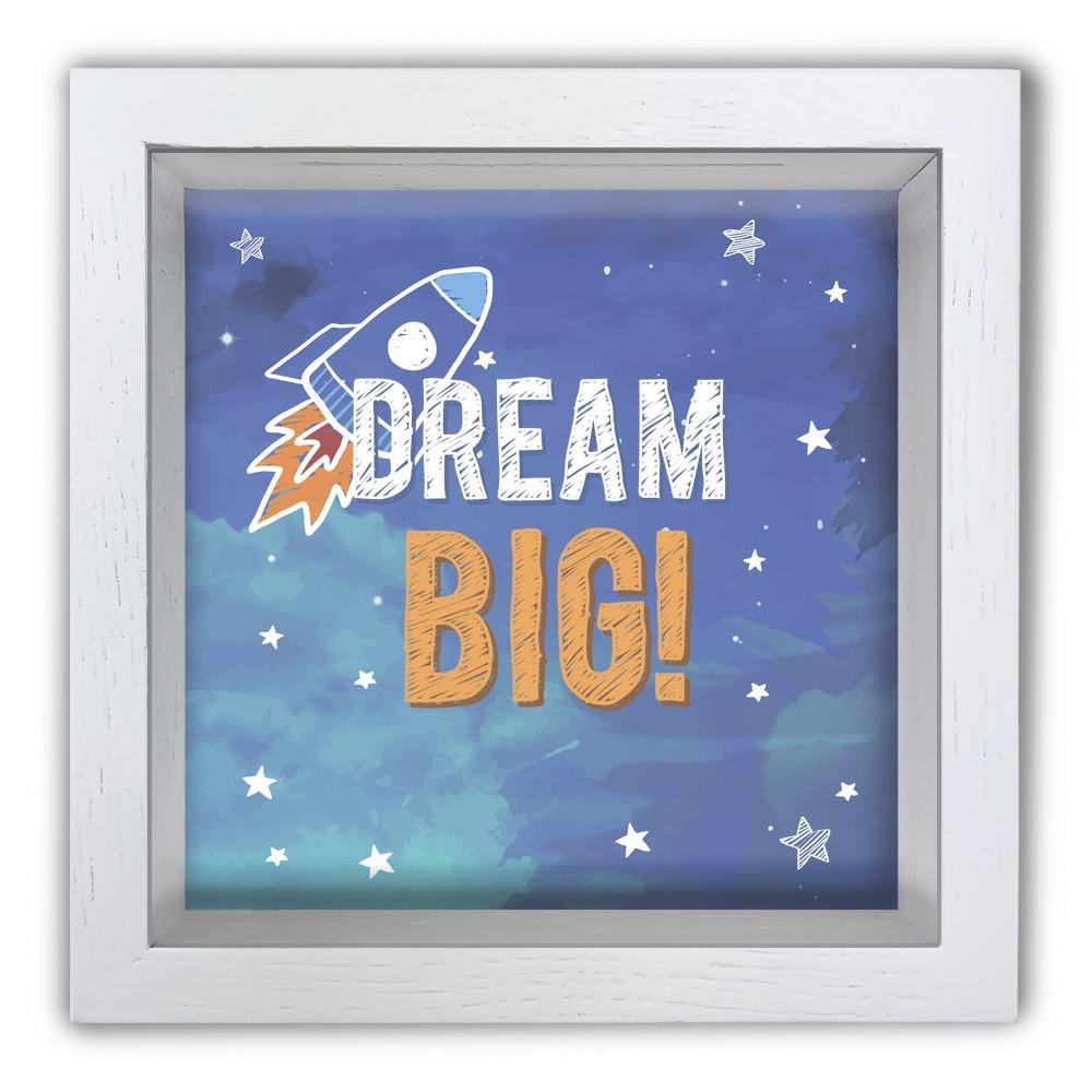 Копилка Dream big деревянная 20x20x6,5 см Белый (хркп0026ба)