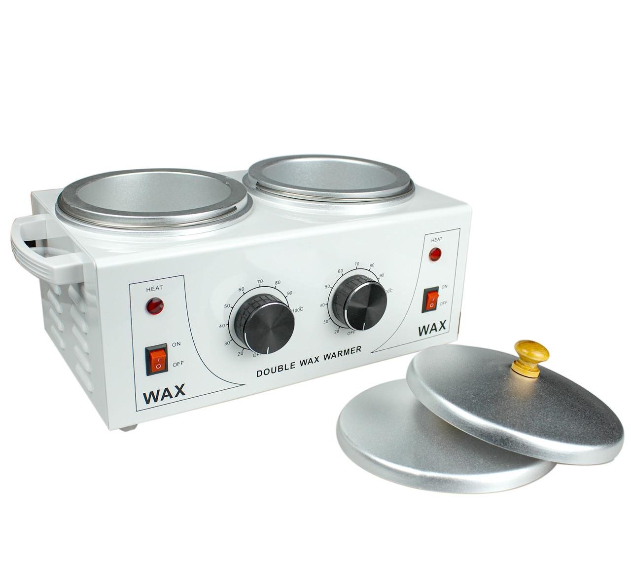Воскоплав банковий для воску та пасти на 2 банки по 400 мл з терморегулятором 200 Вт Білий (SM-187) - фото 6