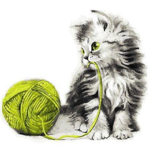 Картина по номерам Art Story Котенок с клубком 40х40 см (AS0806)