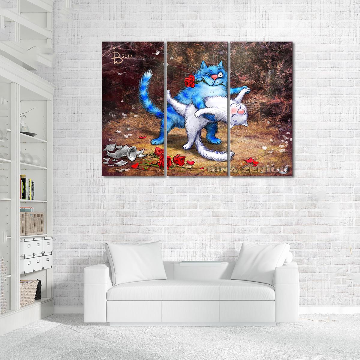 Модульная картина Танцы в клубе 3 модуля 90x135 см