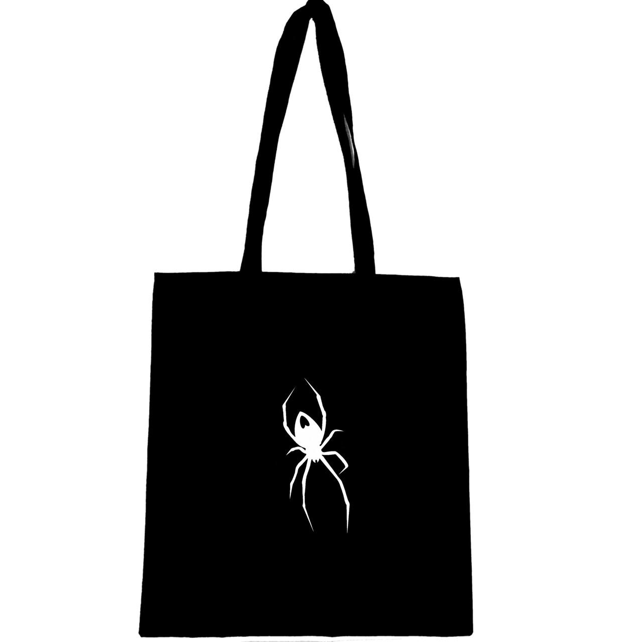 Еко-сумка з принтом Білий павук (523)