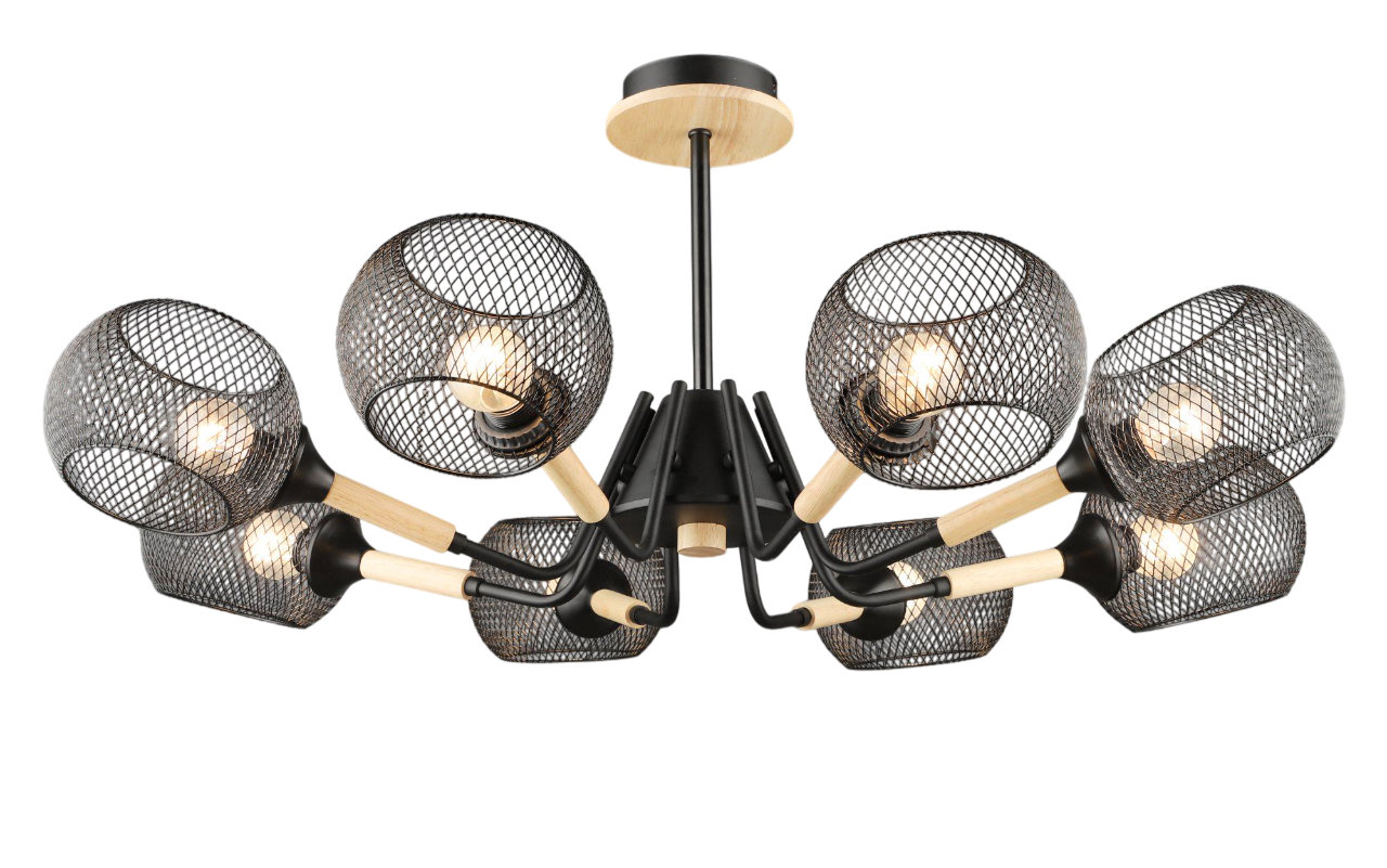 Люстра Черный + Дерево (N6620/8)