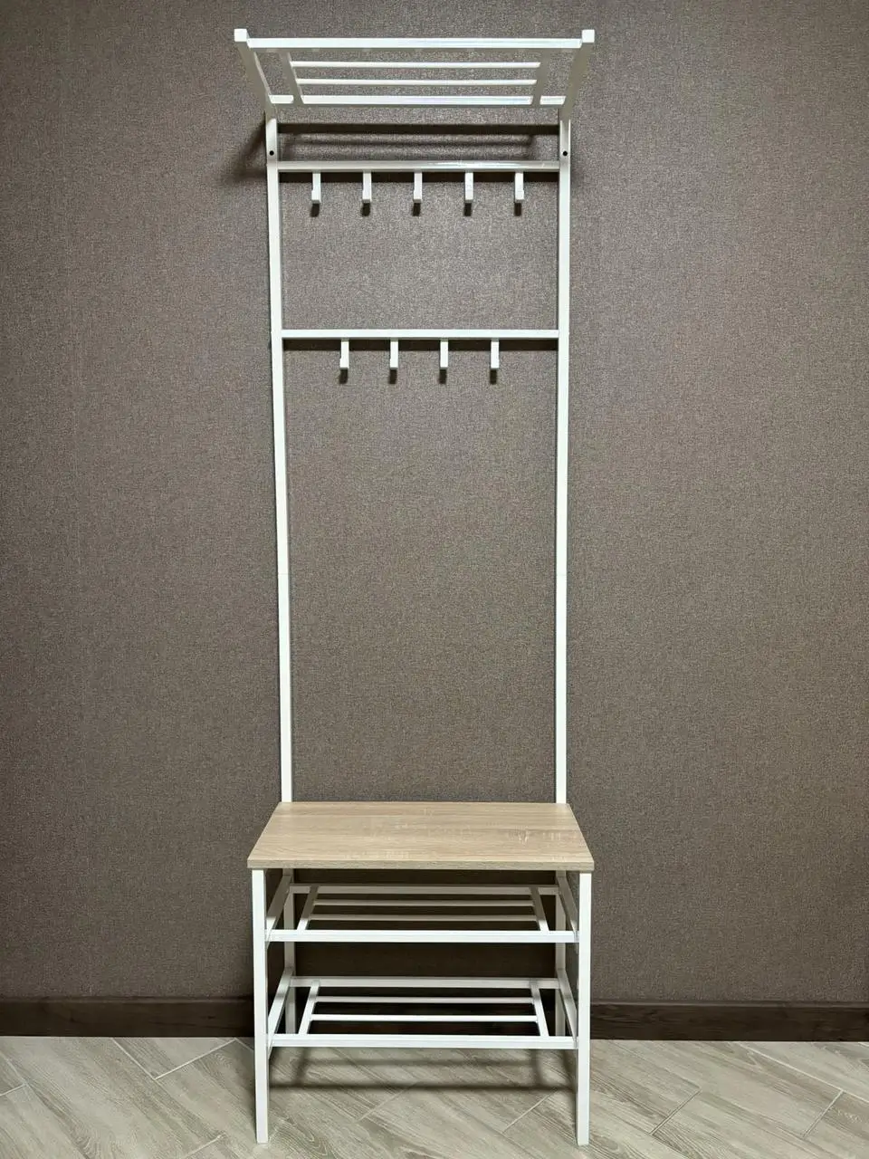 Вешалка металлическая Sunrise RTH loft 60 см Белый/Дуб Сонома (334423)