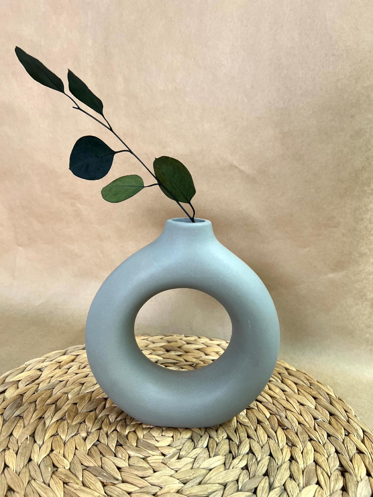 Ваза керамічна Point 18 см Сірий (78628442)