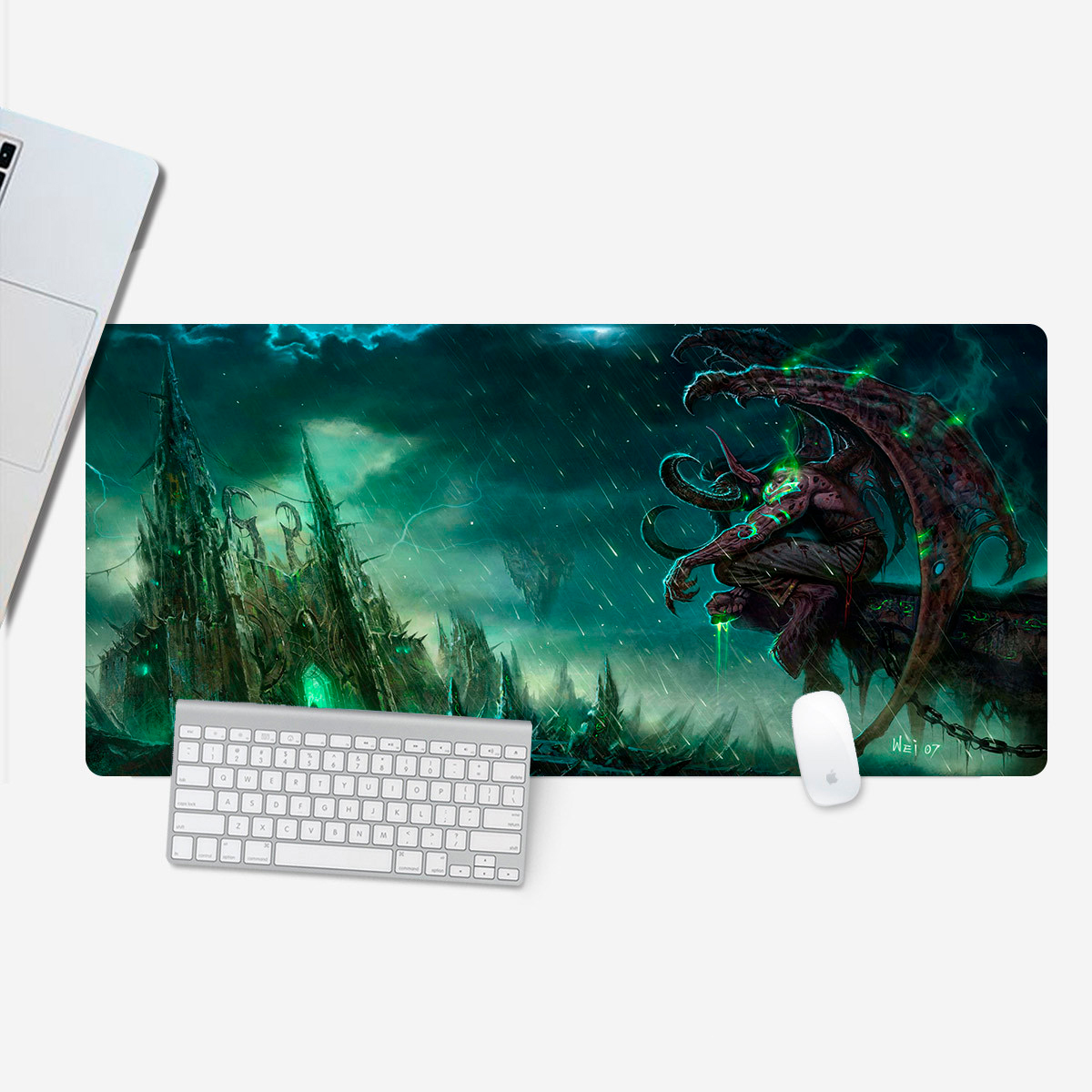 Килимок тканинний Fantasy Art Demon hunter and castle з прошивкою 2х300x800 мм (YUT_V7661)