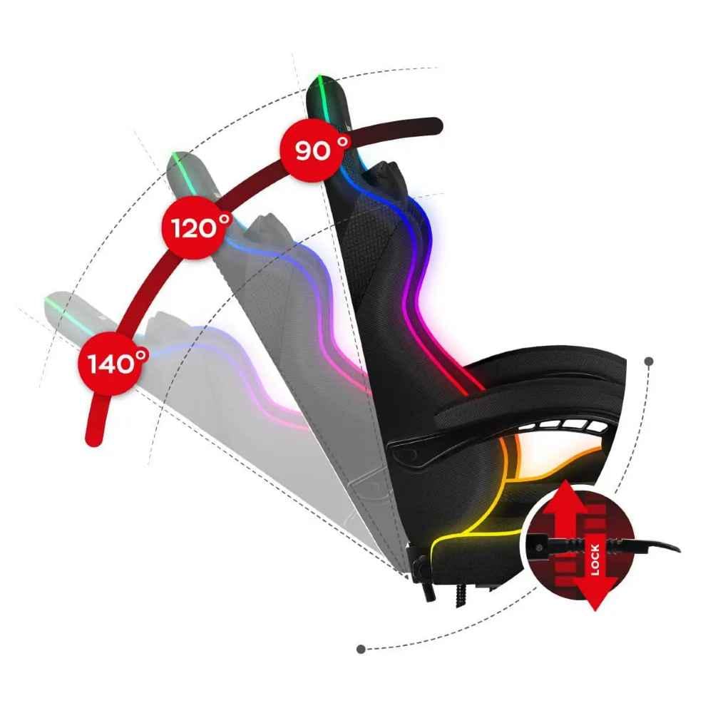 Компьютерное кресло Huzaro Force 4,7 RGB Black (Force 4.7 RGB Black_melvNM) - фото 5