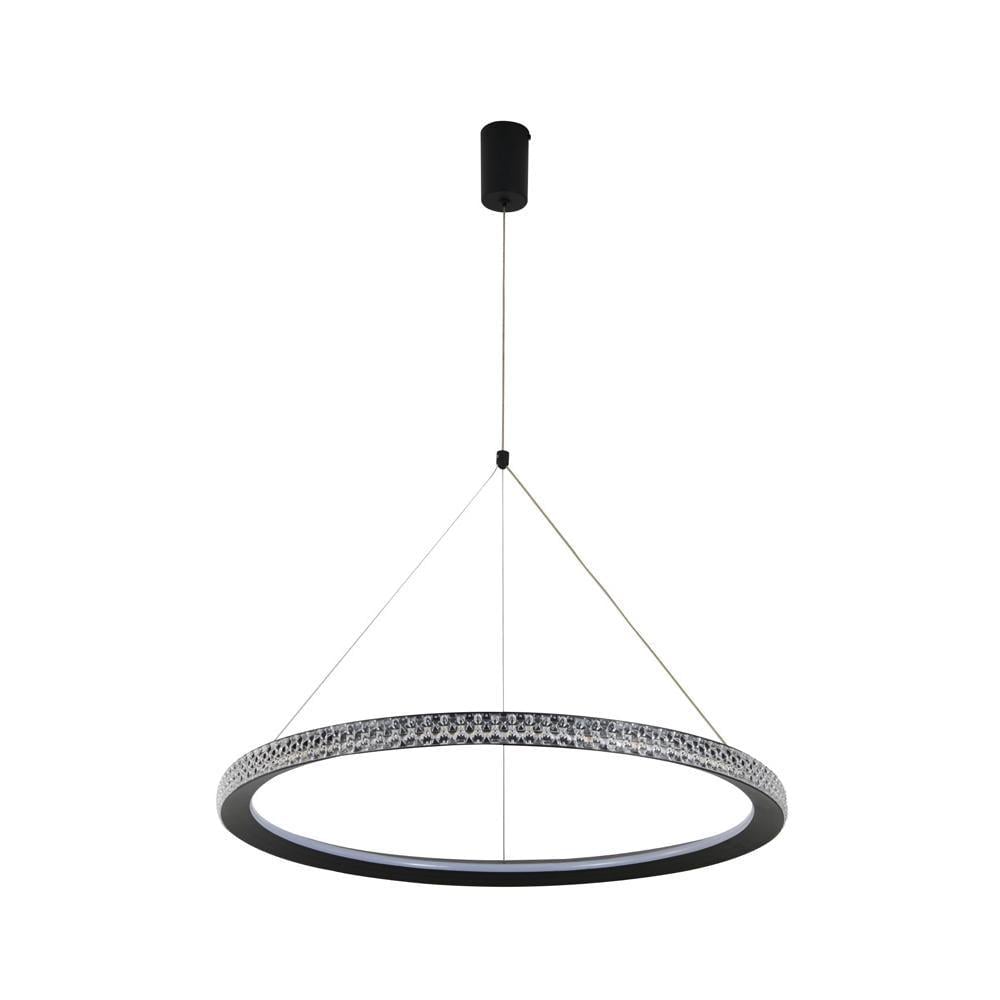 Люстра світлодіодна HOROZ ELECTRIC LED Коло 55W 4000K 3300 Lm 180/240V 600 мм Чорний (019/074/0055/020)
