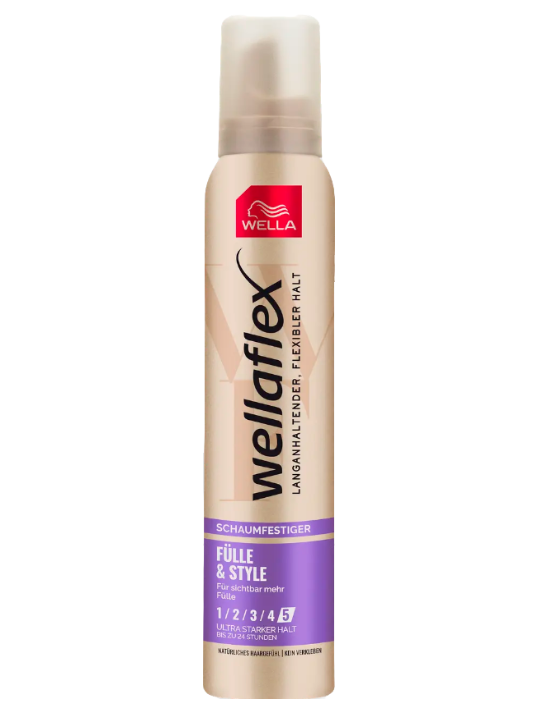 Мус для волосся WellaFlex 5 Обєм та відновлення суперсильна фіксація 200 мл (3614225573637)