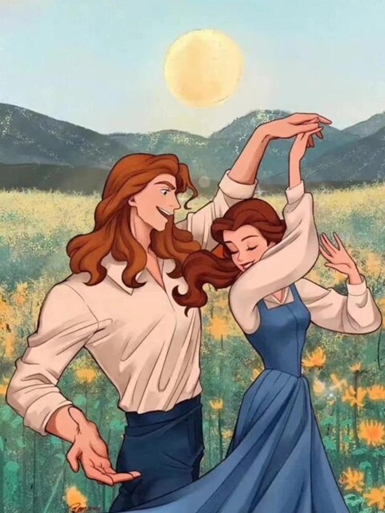 Алмазна мозаїка Белль та Адам DIY-1348 повна викладка 40x30 см (26561)