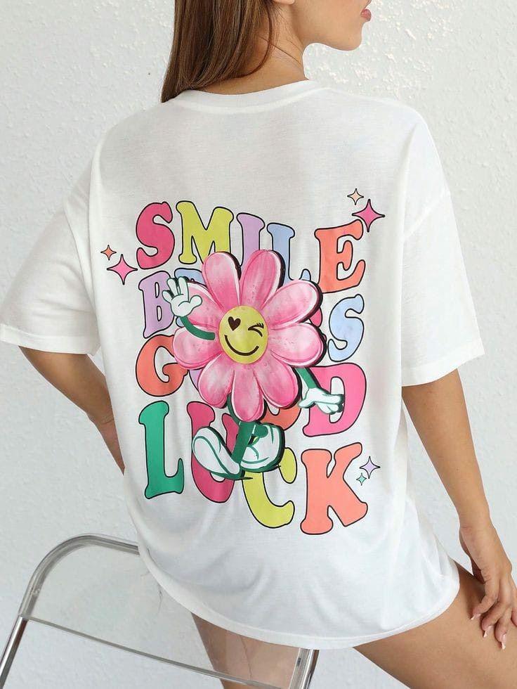 Футболка женская с принтом Pin-000-210 повседневная S Белый (2664082029)