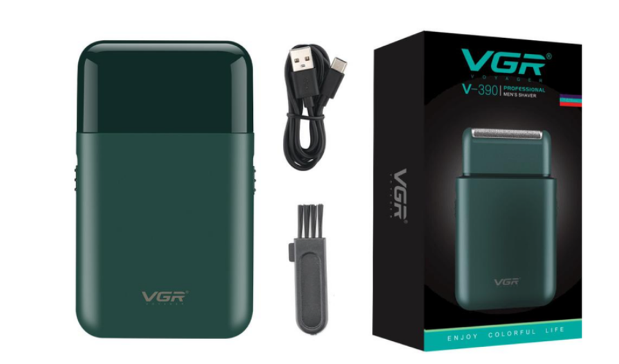 Бритва электрическая VGR V-390 аккумуляторная Зеленый (GR-04528)