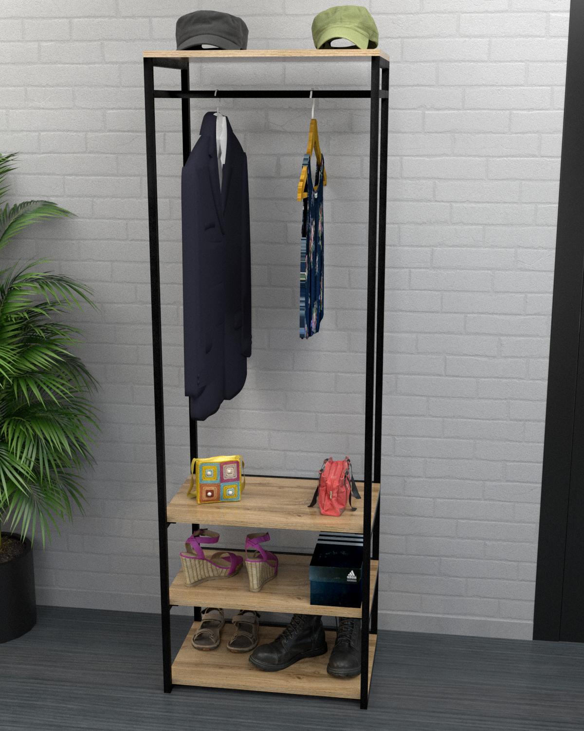 Шкаф-вешалка открытый EcoLoft Фьорд DSP-1319-1 в стиле лофт (31215416)