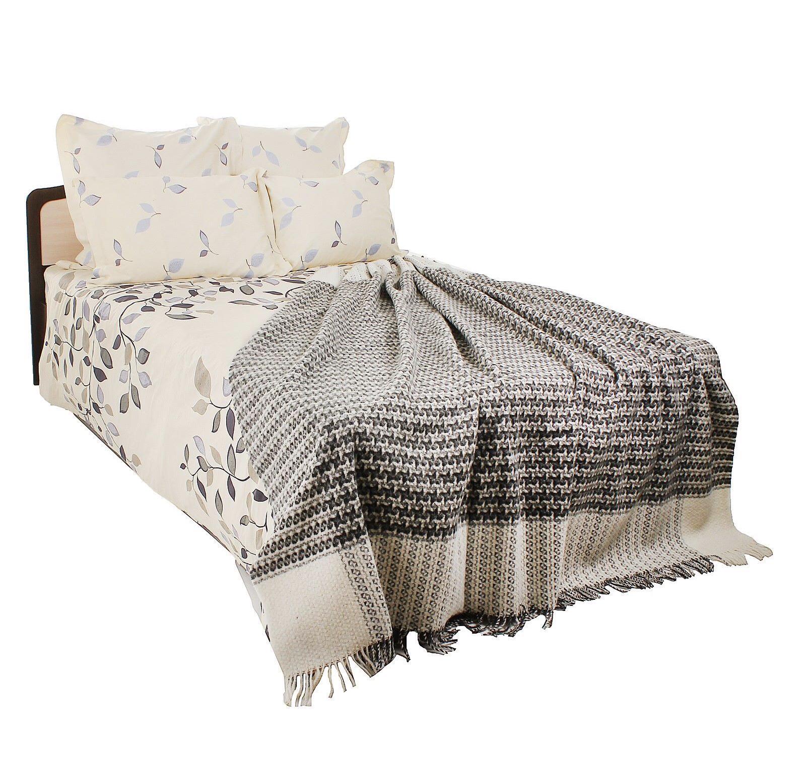 Плед шерстяной Vladi Капучино Люкс 140х200 см Серый (2ec1f9d3)