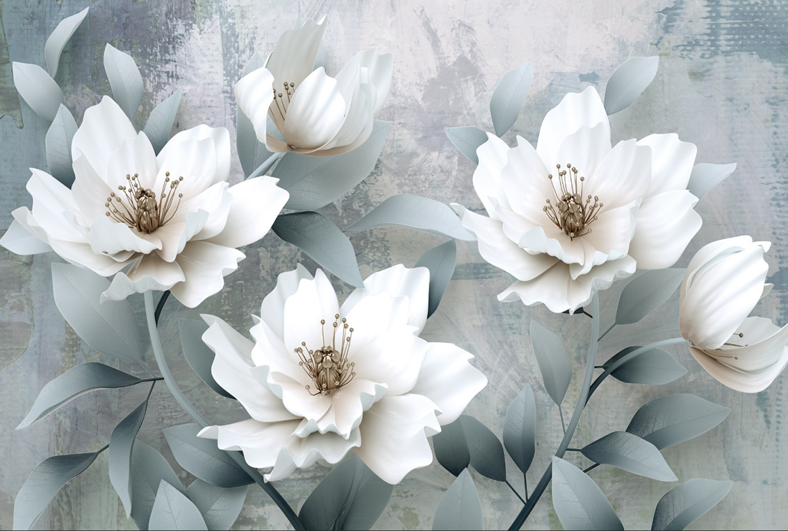 Фотообои WS Wallpaper 3D Цветы 392x270 см (31356)