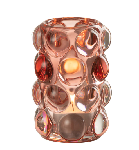 Подсвечник стеклянный J-LINE 12 см Красный (1447)