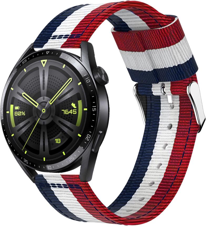 Ремешок тканевый Canvas для Huawei Watch GT3 46 мм Red/White/Blue (26140)