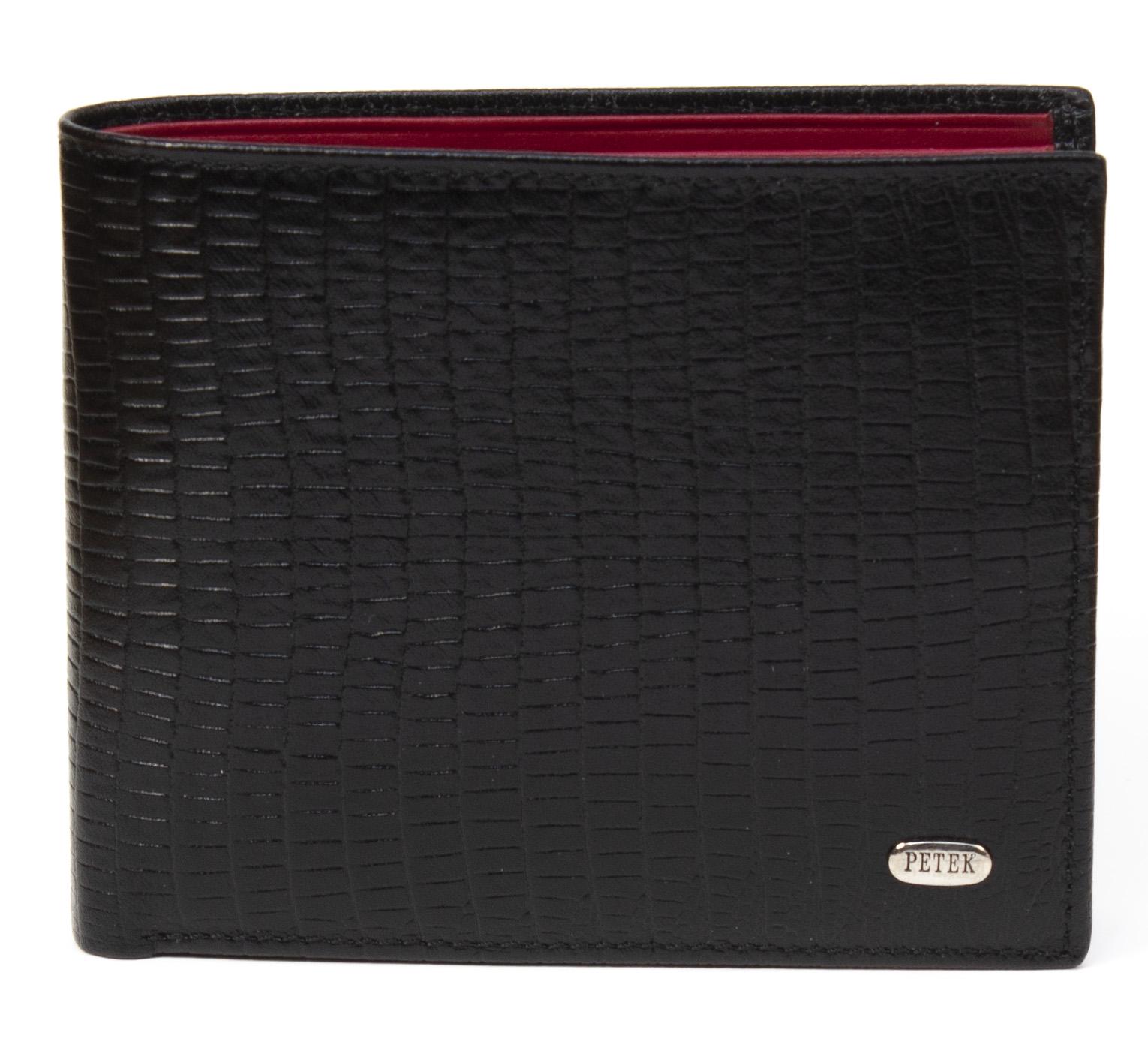 Портмоне чоловіче Petek 179 Чорний із червоним (179-041-A31)