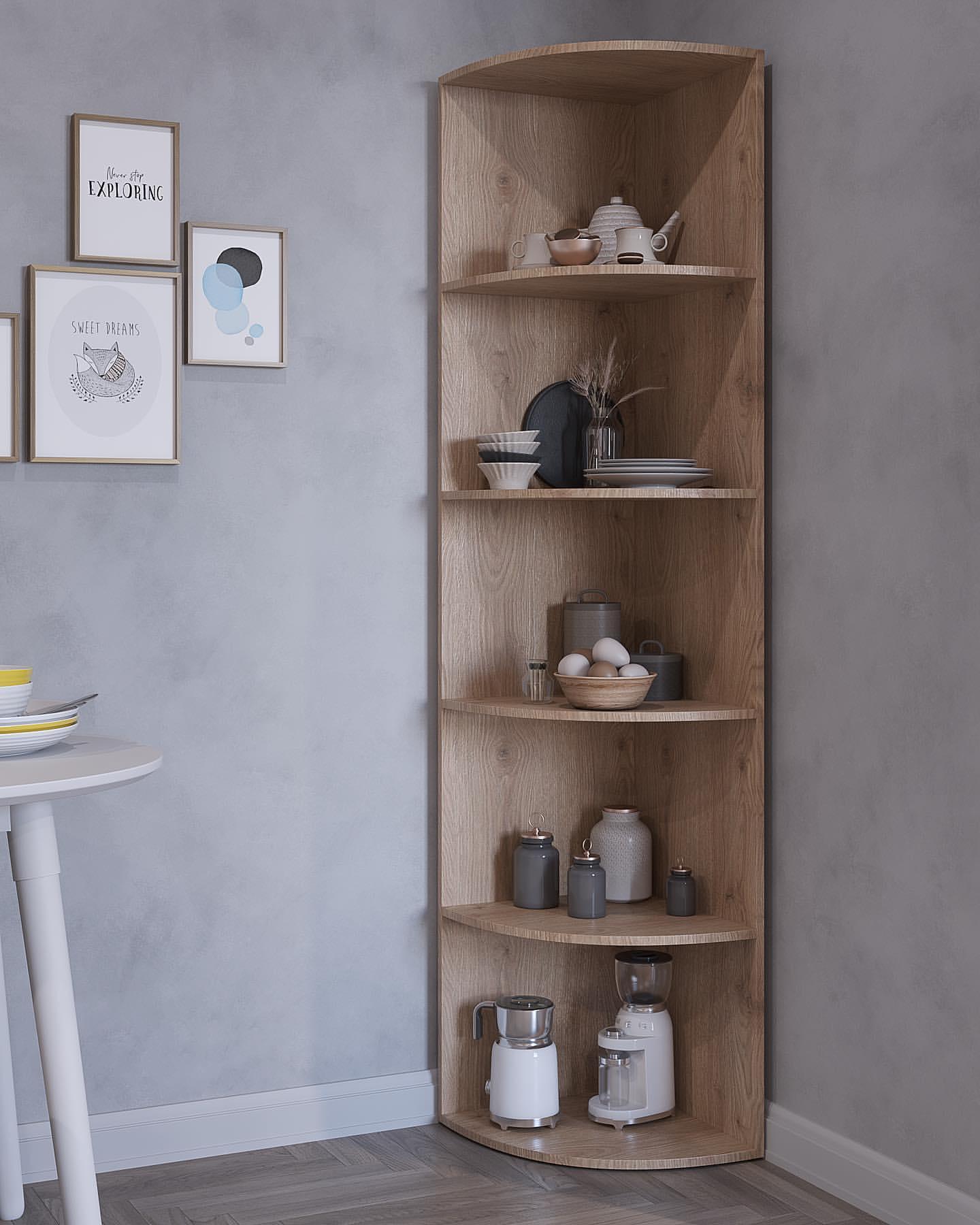 Система хранения СТ-22 угловая с 5 полками Дуб сонома - фото 1