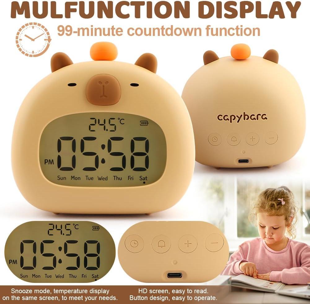 Часы настольные с будильником Капибара аккумуляторные с подсветкой (2462849726) - фото 6 Часы настольные с будильником Капибара аккумуляторные с подсветкой (2462849726) - фото 6