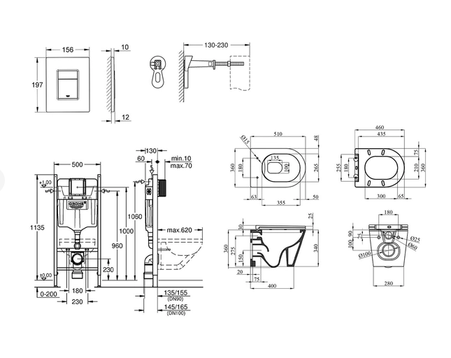 Комплект подвесного унитаза с крышкой Kroner Armada Rimless безободковый и инсталляции Grohe Rapid SL 4в1 (3884000G/38732000/WHI513636) - фото 6