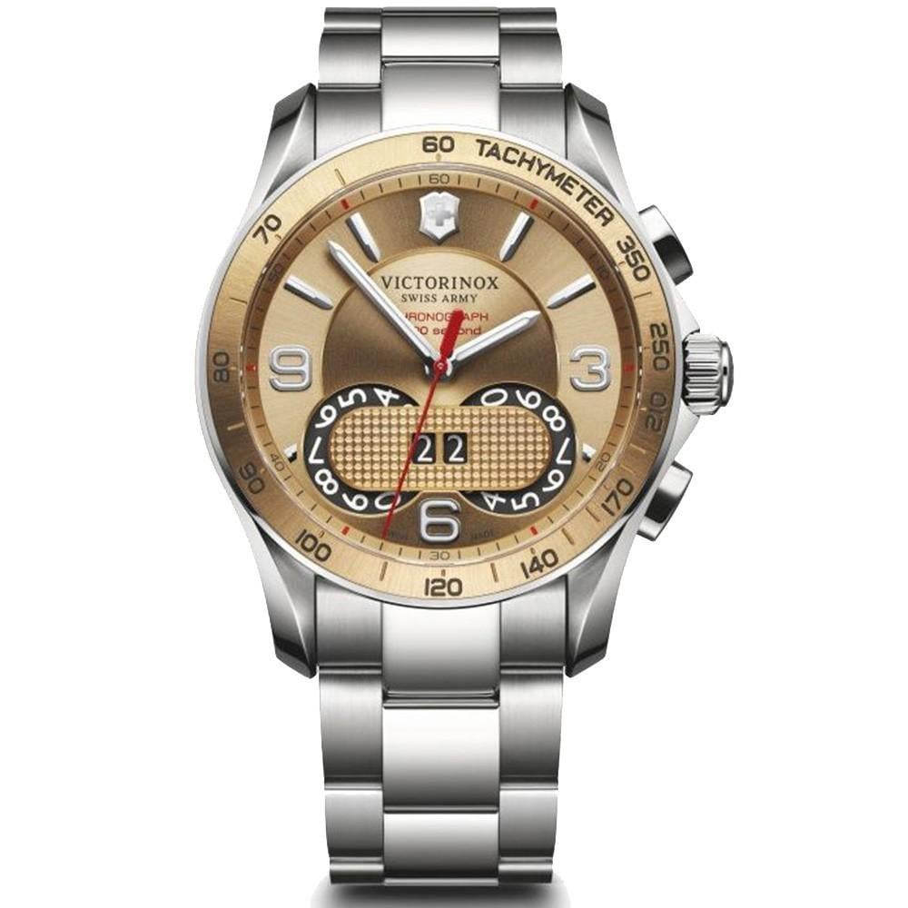 Наручний годинник чоловічий Victorinox Swiss Army Chrono Classic 1/100 кварцевий Silver (V241619)