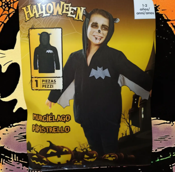 Кофта на Хэллоуин для мальчика Летучая мышь 80-88 см Черно-серый (346254) - фото 2 Кофта на Хэллоуин для мальчика Летучая мышь 80-88 см Черно-серый (346254) - фото 2