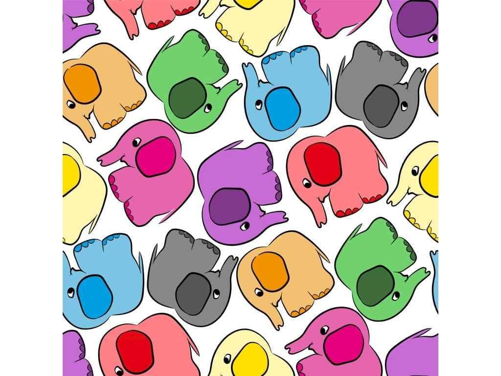 Картина по номерам Strateg Разноцветные слонята 30х30 см (ES182)