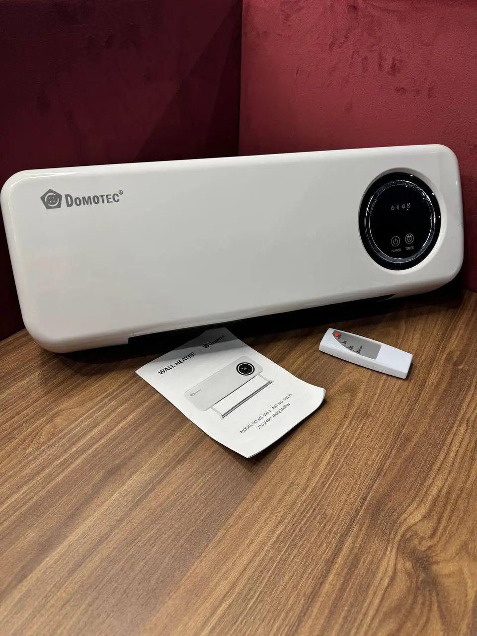 Обогреватель настенный Domotec MS-5963 White с пультом/LED-дисплеем/термостатом и таймером 1000/2000 Вт 20 м2 50x18x11 см (opt-104765)