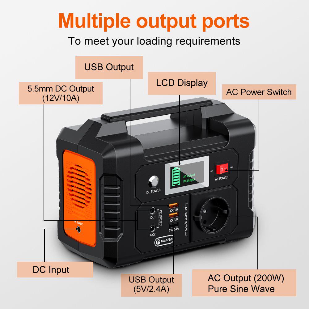 ᐉ Зарядная станция Flashfish Portable Power Station E200 200W