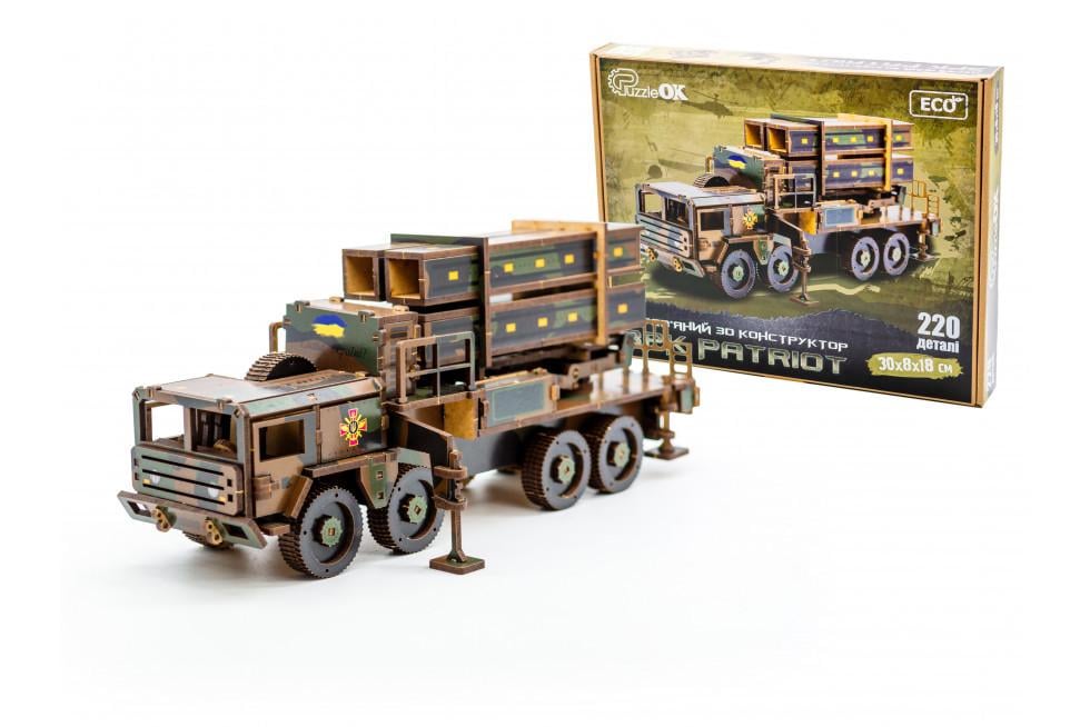 Пазл конструктор из дерева 3D механический PuzzleOK ЗРК Patriot 220 деталей Пазл конструктор из дерева 3D механический PuzzleOK ЗРК Patriot 220 деталей