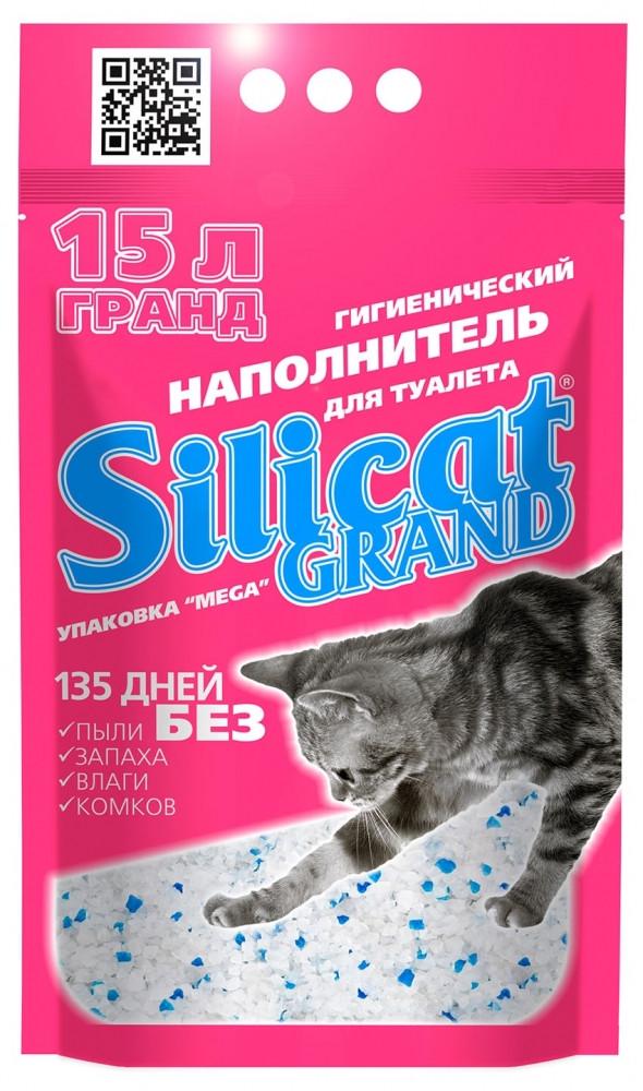 Наповнювач для котячого туалету Silicat Grand силікагелевий 15,0 л х2 шт. 30 л