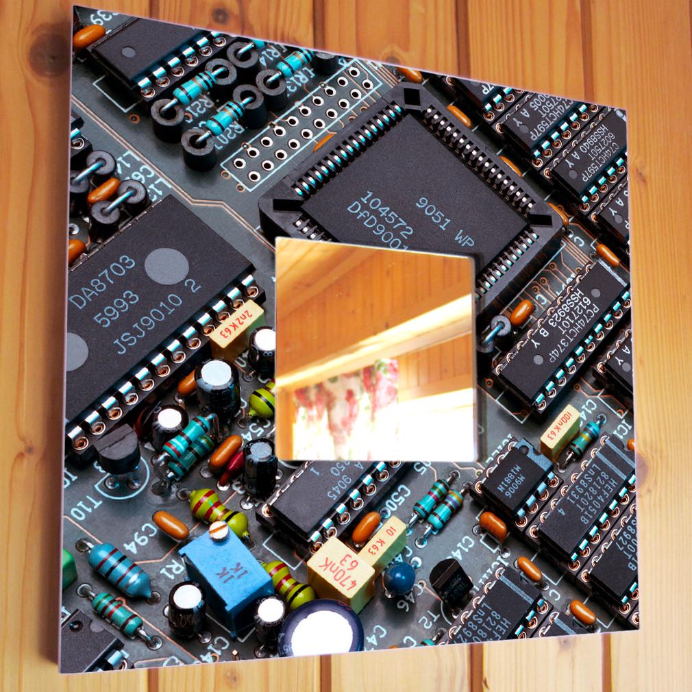 Зеркало декоративное Чипы стимпанк 260х260 мм (M03891)