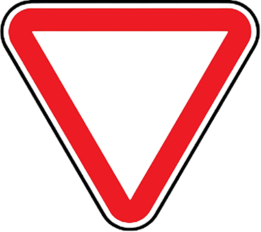Дорожній знак 2.1. Поступися дорогою 900