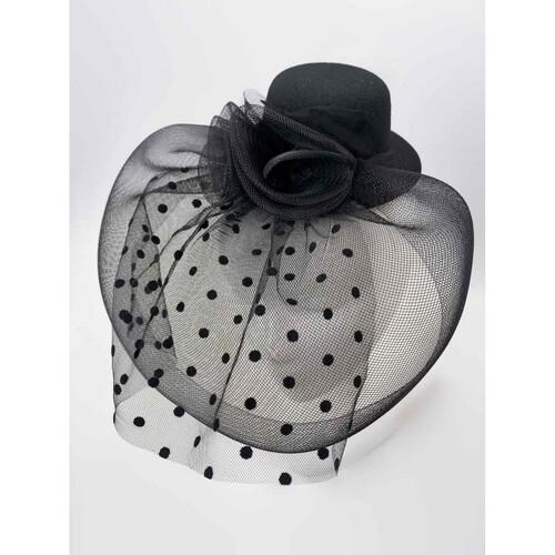 Шляпка-мини Мона VIP два цветка Seta Decor 21-33BLK Шляпка-мини Мона VIP два цветка Seta Decor 21-33BLK